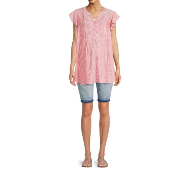 Women's Maternity Denim Bermuda Shorts & 2 Ultra Soft Tank Tops Size M - Picture 6 of 9